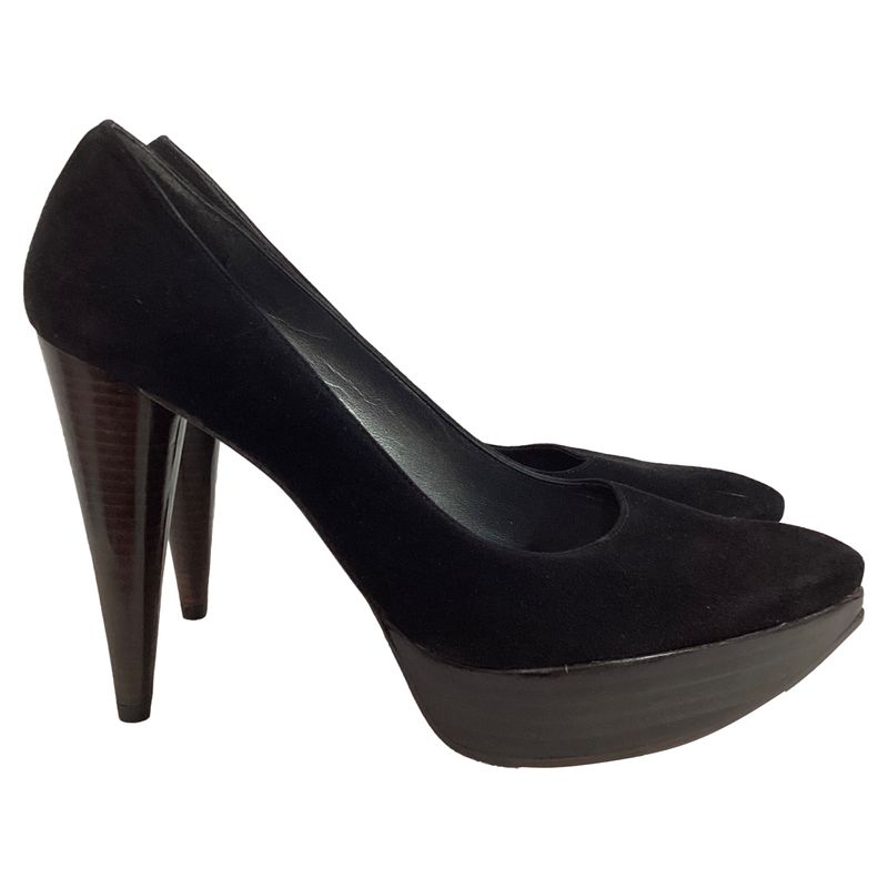 Stuart Weitzman Platform Pumps In Black Suede